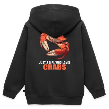 Crabe Crabe - Sweat Premium à capuche zippé enfant bio - noir - Dos - AI Model Kid Male (0cm)