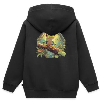 Frog Frogs - Kids Premium Organic Zip-up Hoodie - black - Back - AI Model Kid Male (0cm)