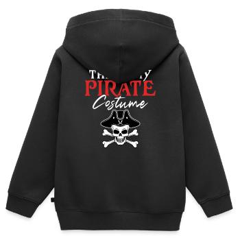 Das ist mein Piraten Kostüm Totenkopf mit gekreuzten Knochen Pirat - Kinder Premium Organic Zip Hoodie - Schwarz - Hinten - AI Model Kid Male (0cm)