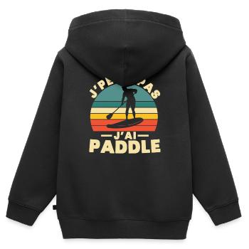 Ich kann nicht paddeln, ich - Kinder Premium Organic Zip Hoodie - Schwarz - Hinten - AI Model Kid Male (0cm)