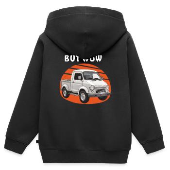 AUTO MIKRO SMALL BUT WOW - Kinder Premium Organic Zip Hoodie - Schwarz - Hinten - AI Model Kid Male (0cm)
