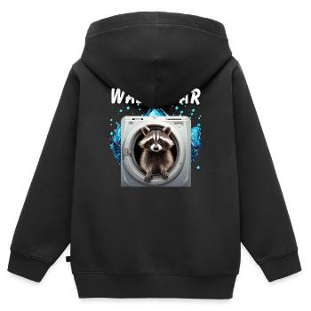 RATON LAVEUR - Sweat Premium à capuche zippé enfant bio - noir - Dos - AI Model Kid Male (0cm)