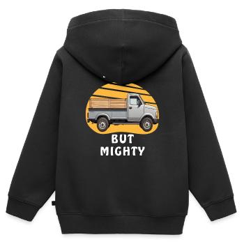 MICRO BUT MIGHTY - Kids Premium Organic Zip-up Hoodie - black - Back - AI Model Kid Male (0cm)