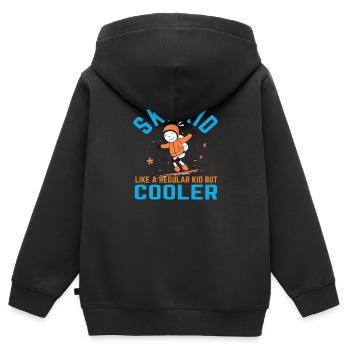 Ski Kid - Sweat Premium à capuche zippé enfant bio - noir - Dos - AI Model Kid Male (0cm)
