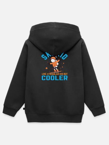 Ski Kid - Kids Premium Organic Zip-up Hoodie - black