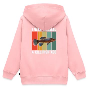 Killifisch Aquarium Amateurs de poissons - Sweat Premium à capuche zippé enfant bio - rose - Dos - AI Model Kid Female (0cm)