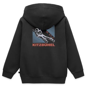 Kitzbühel Skifahren Tirol Design Kitzbühel Skiing - Kinder Premium Organic Zip Hoodie - Schwarz - Hinten - AI Model Kid Male (0cm)