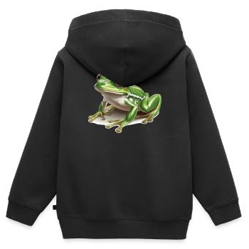 Frog Frogs - Kids Premium Organic Zip-up Hoodie - black - Back - AI Model Kid Male (0cm)