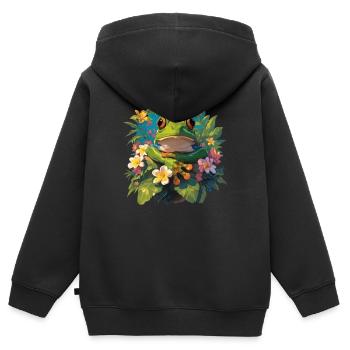 Frog Frogs - Kids Premium Organic Zip-up Hoodie - black - Back - AI Model Kid Male (0cm)