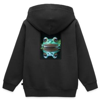 Frog Frogs - Kids Premium Organic Zip-up Hoodie - black - Back - AI Model Kid Male (0cm)