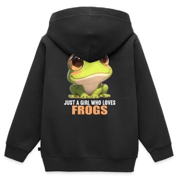 Frog Frogs - Kids Premium Organic Zip-up Hoodie - black - Back - AI Model Kid Male (0cm)