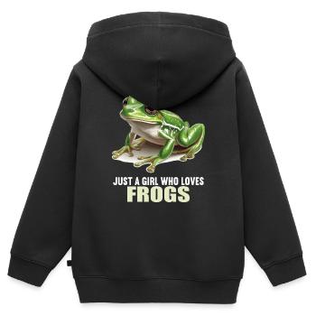 Frog Frogs - Kids Premium Organic Zip-up Hoodie - black - Back - AI Model Kid Male (0cm)