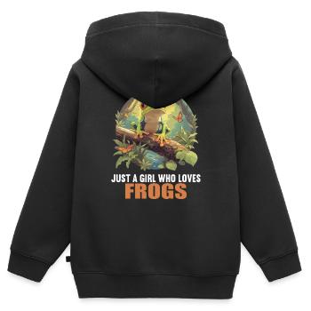 Frog Frogs - Kids Premium Organic Zip-up Hoodie - black - Back - AI Model Kid Male (0cm)