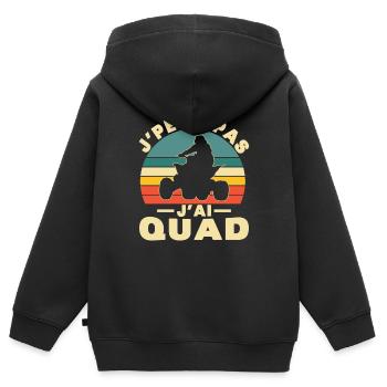 Ich kann kein Quad haben - Kinder Premium Organic Zip Hoodie - Schwarz - Hinten - AI Model Kid Male (0cm)