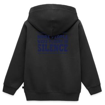Ich Wünschte, Mehr Menschen Wären In Schweigen - Kinder Premium Organic Zip Hoodie - Schwarz - Hinten - AI Model Kid Male (0cm)