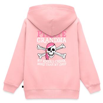 Meine Knie knarren mehr als mein Schiff Lustiger Pirat - Kinder Premium Organic Zip Hoodie - Rosa - Hinten - AI Model Kid Female (0cm)