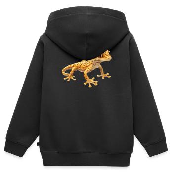 Geckos Geckos - Sweat Premium à capuche zippé enfant bio - noir - Dos - AI Model Kid Male (0cm)