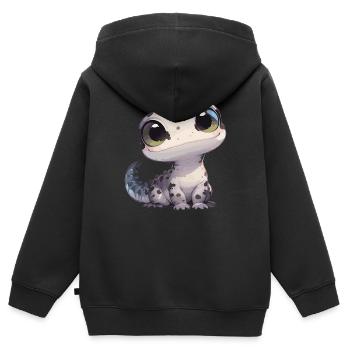 Geckos Geckos - Sweat Premium à capuche zippé enfant bio - noir - Dos - AI Model Kid Male (0cm)
