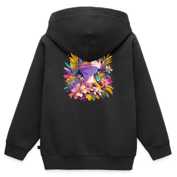 Geckos Geckos - Sweat Premium à capuche zippé enfant bio - noir - Dos - AI Model Kid Male (0cm)
