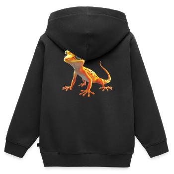 Geckos Geckos - Sweat Premium à capuche zippé enfant bio - noir - Dos - AI Model Kid Male (0cm)