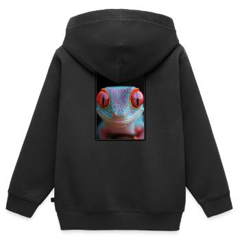 Geckos Geckos - Sweat Premium à capuche zippé enfant bio - noir - Dos - AI Model Kid Male (0cm)