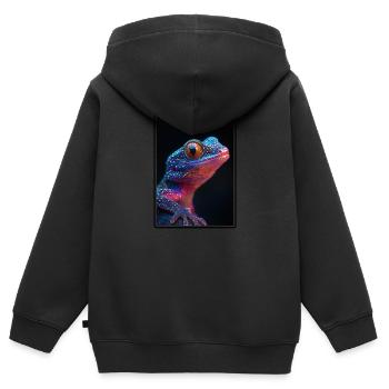 Geckos Geckos - Sweat Premium à capuche zippé enfant bio - noir - Dos - AI Model Kid Male (0cm)