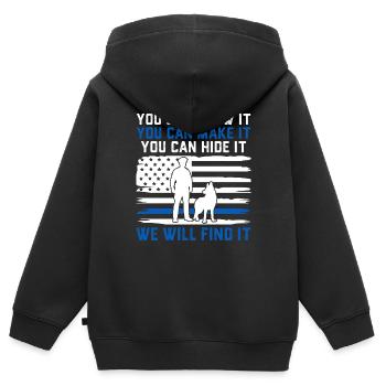 Lustige Strafverfolgung USA Flagge Hunde Polizei - Kinder Premium Organic Zip Hoodie - Schwarz - Hinten - AI Model Kid Male (0cm)
