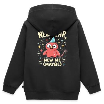 New Year New Me Maybe - Kids Premium Organic Zip-up Hoodie - black - Back - AI Model Kid Male (0cm)