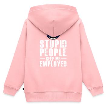 Des gens stupides me gardent employé Drôle de loi policière - Sweat Premium à capuche zippé enfant bio - rose - Dos - AI Model Kid Female (0cm)