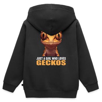 Geckos Geckos - Sweat Premium à capuche zippé enfant bio - noir - Dos - AI Model Kid Male (0cm)