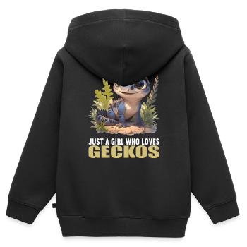 Geckos Geckos - Sweat Premium à capuche zippé enfant bio - noir - Dos - AI Model Kid Male (0cm)