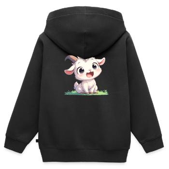 Ziegen Ziege - Kinder Premium Organic Zip Hoodie - Schwarz - Hinten - AI Model Kid Male (0cm)