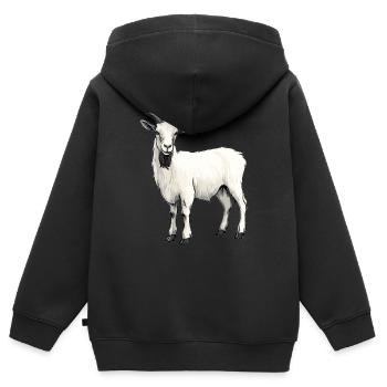 Ziegen Ziege - Kinder Premium Organic Zip Hoodie - Schwarz - Hinten - AI Model Kid Male (0cm)