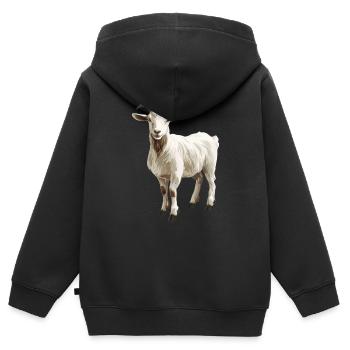 Ziegen Ziege - Kinder Premium Organic Zip Hoodie - Schwarz - Hinten - AI Model Kid Male (0cm)