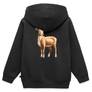 Ziegen Ziege - Kinder Premium Organic Zip Hoodie - Schwarz - Hinten - AI Model Kid Male (0cm)