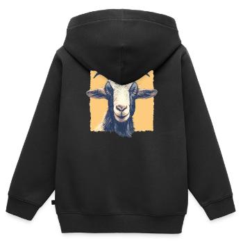 Ziegen Ziege - Kinder Premium Organic Zip Hoodie - Schwarz - Hinten - AI Model Kid Male (0cm)