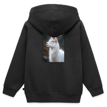 Ziegen Ziege - Kinder Premium Organic Zip Hoodie - Schwarz - Hinten - AI Model Kid Male (0cm)