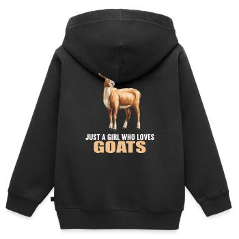Chèvres chèvre - Sweat Premium à capuche zippé enfant bio - noir - Dos - AI Model Kid Male (0cm)