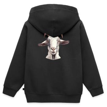 Ziegen Ziege - Kinder Premium Organic Zip Hoodie - Schwarz - Hinten - AI Model Kid Male (0cm)