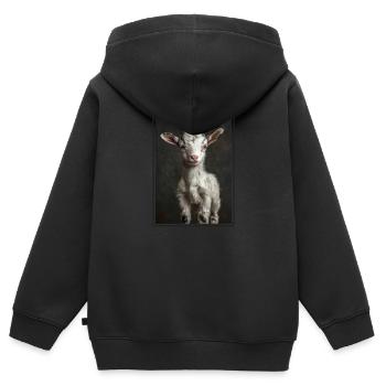 Chèvres chèvre - Sweat Premium à capuche zippé enfant bio - noir - Dos - AI Model Kid Male (0cm)