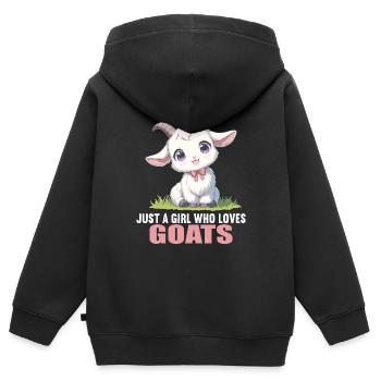 Chèvres chèvre - Sweat Premium à capuche zippé enfant bio - noir - Dos - AI Model Kid Male (0cm)
