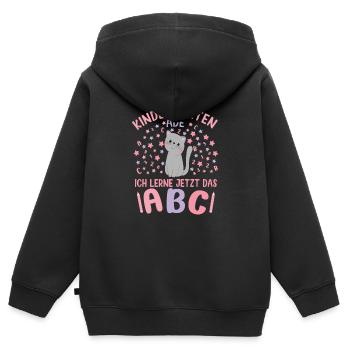 Filles diplômées de la garderie Bye Bye 2026 - Sweat Premium à capuche zippé enfant bio - noir - Dos - AI Model Kid Male (0cm)