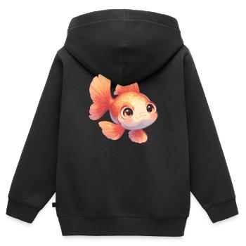 Goldfische Goldfisch - Kinder Premium Organic Zip Hoodie - Schwarz - Hinten - AI Model Kid Male (0cm)