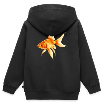 Goldfische Goldfisch - Kinder Premium Organic Zip Hoodie - Schwarz - Hinten - AI Model Kid Male (0cm)