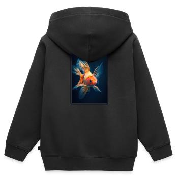 Goldfische Goldfisch - Kinder Premium Organic Zip Hoodie - Schwarz - Hinten - AI Model Kid Male (0cm)