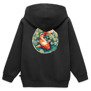 Goldfische Goldfisch - Kinder Premium Organic Zip Hoodie - Schwarz - Hinten - AI Model Kid Male (0cm)
