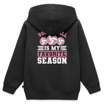 Volleyball ist meine Lieblingsjahreszeit Lustiges Babybauch-Set - Kinder Premium Organic Zip Hoodie - Schwarz - Hinten - AI Model Kid Male (0cm)