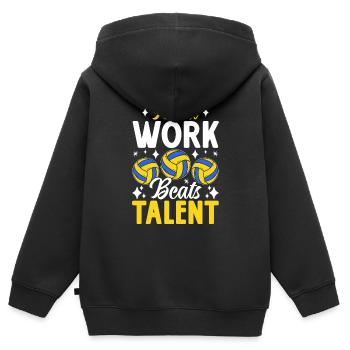Harte Arbeit schlägt Talent Beule Set Spike Lustiger Schlag - Kinder Premium Organic Zip Hoodie - Schwarz - Hinten - AI Model Kid Male (0cm)