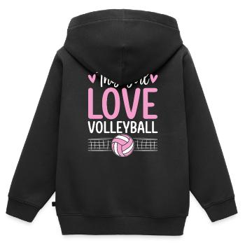 Lustige Volleyball Mädchen Smash Bump Set Spike - Kinder Premium Organic Zip Hoodie - Schwarz - Hinten - AI Model Kid Male (0cm)