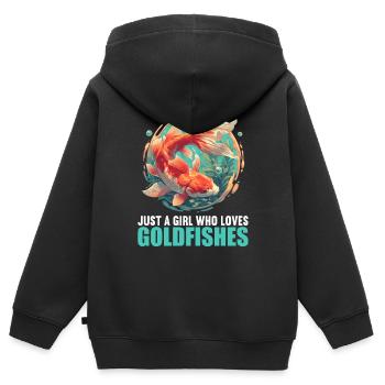 Goldfische Goldfisch - Kinder Premium Organic Zip Hoodie - Schwarz - Hinten - AI Model Kid Male (0cm)